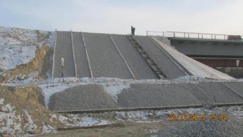 Progress of work of Company "OHL ZS" JSC lot 8 (bridge over the river Ili km 283). December 2015. Progress of work of Company "OHL ZS" JSC lot 8 (bridge over the river Ili km 283). December 2015.