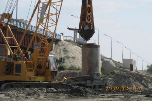 Progress of work of Company "OHL ZS" JSC lot 8 (bridge over the river Ili km 283). August 2014.