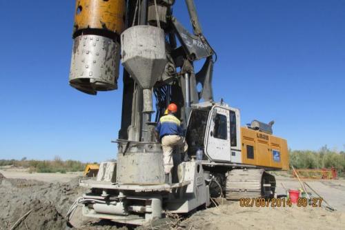 Progress of work of Company "OHL ZS" JSC lot 8 (bridge over the river Ili km 283). August 2014.