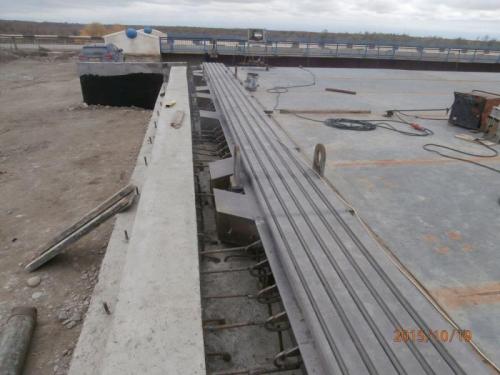Progress of work of Company "OHL ZS" JSC lot 8 (bridge over the river Ili km 283). October 2015.