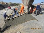 Concreting of the channel slopes on the bridge at SP 179   