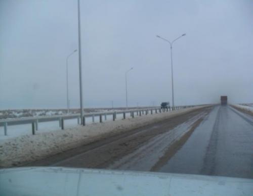 Driving of road guardrail poles at PK 176+00 Driving of road guardrail poles at PK 176+00