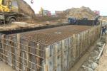 concreting of pile cap PK 755+36 pier No. 3 right side