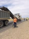 Photo No.2 Milling of wearing course from CSMA-20  at km 1626+850 at left lane of the road. July 10, 2016 