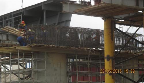 Progress of work of Company "OHL ZS" JSC lot 8 (bridge over the river Ili km 283). June 2015. Progress of work of Company "OHL ZS" JSC lot 8 (bridge over the river Ili km 283). June 2015.