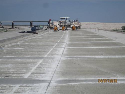 Cement concrete pavement construction at PK 48+00 Cement concrete pavement construction at PK 48+00