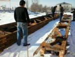 RMS territory in Shieli. Procured roof truss for covering of building