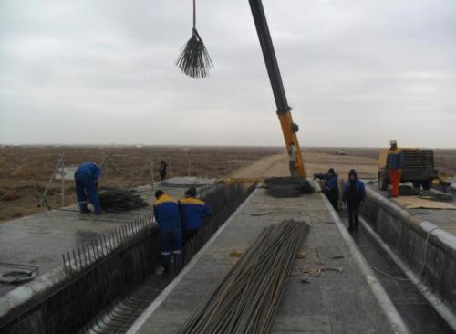 The device of reinforcing cage of a superstructure of an overpass on the SP 106 (left side) The device of reinforcing cage of a superstructure of an overpass on the SP 106 (left side)