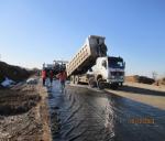 Laying of cement pavement km 639-640 