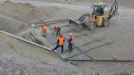 Crushed stone base and reinforcement of culvert inlet watercourse 639+40