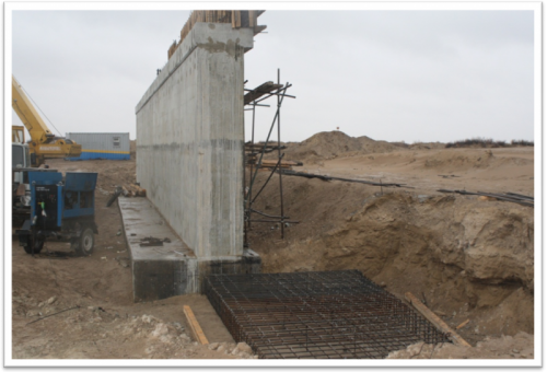 PK 17+10 support #1 Reinforcement of backwall foundation PK 17+10 support #1 Reinforcement of backwall foundation