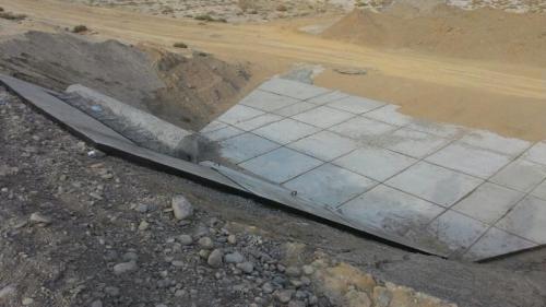 Concreting of watercourse protection of culvert inlet 710+00 outlet Concreting of watercourse protection of culvert inlet 710+00 outlet