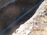 PK 140. Relacation of waterpipes installed with violations.  Incorrectly paved bed, oversize material, there is  mud (slurry)